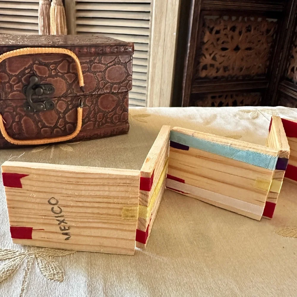 Vintage / Retro Handmade in Mexico Wooden Jacob’s Ladder Puzzle / Clacker Toy.